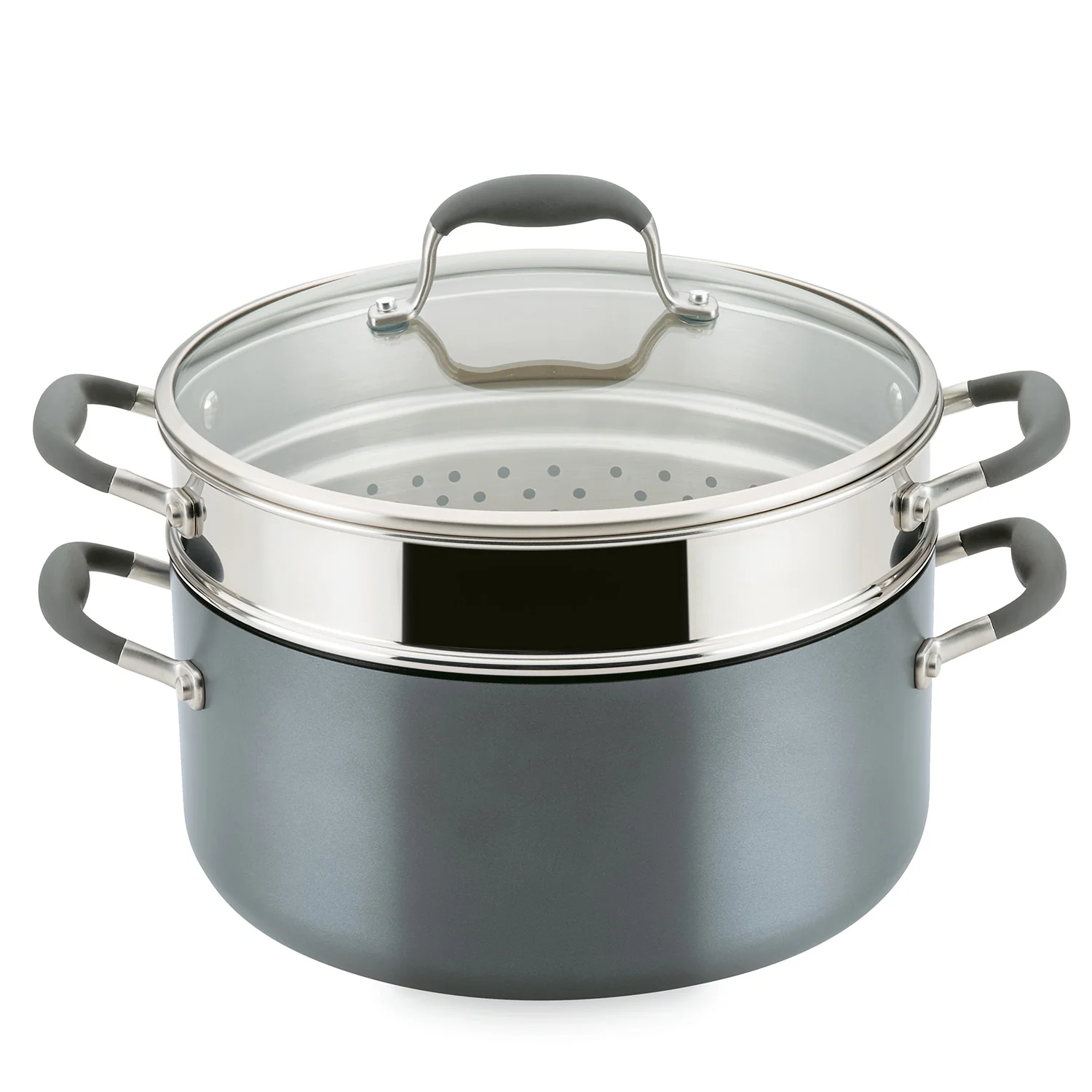 Magnalite Anodized Stockpot with Steamer Insert